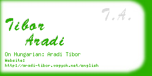 tibor aradi business card